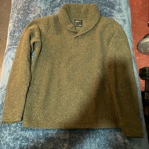 Wool Blend Shawl Neck Sweater
